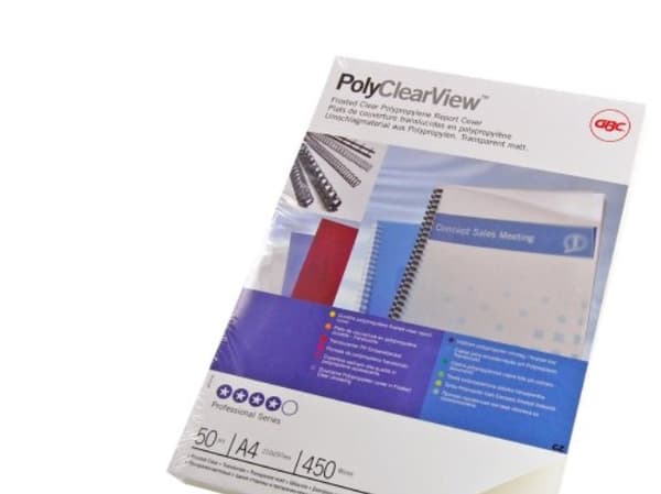 GBC PolyClearView - A4 (210 x 297 mm) - 350 mikroner - frostklar, matt - 100 stk permomslag - for IBICO CombBind ibiMaster 250e