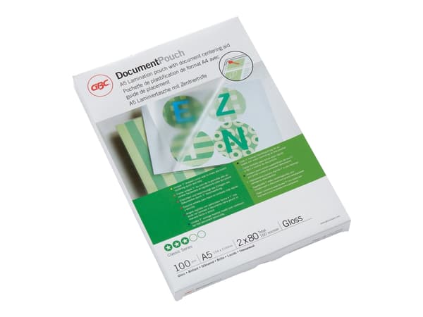 Lamineringsfickor GBC A5 80 micron glänsande klar - (100 st.)