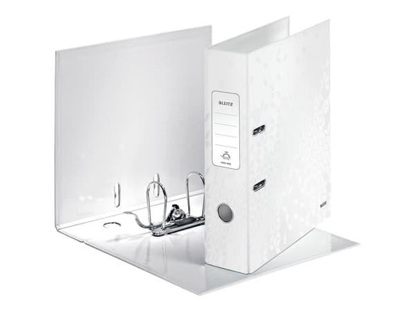 Leitz WOW 180° - Spakbågesfil - ryggbredd: 80 mm - för A4 (210 x 297 mm) - kapacitet: 600 ark - pärlvit