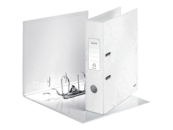 Leitz WOW 180° - Spakbågesfil - ryggbredd: 80 mm - för A4 (210 x 297 mm) - kapacitet: 600 ark - pärlvit