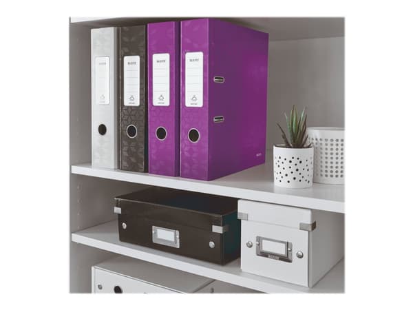 Leitz WOW 180° - Spakbågesfil - ryggbredd: 80 mm - för A4 (210 x 297 mm) - kapacitet: 600 ark - lila metallic
