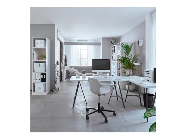 Leitz WOW 180° - Hevarmbuefil - bokryggbredde: 50 mm - for A4 (210 x 297 mm) - kapasitet: 350 ark - perlehvit