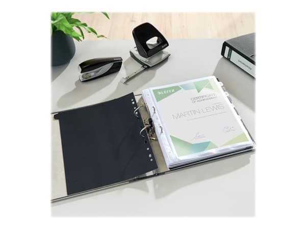 Leitz 180° - Hevarmbuefil - bokryggbredde: 50 mm - for A4 (210 x 297 mm) - kapasitet: 350 ark - svart