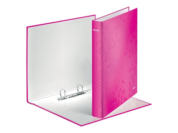 Leitz WOW - Ringperm - bokryggbredde: 40 mm - for A4 Maxi - kapasitet: 250 ark - metallisk rosa