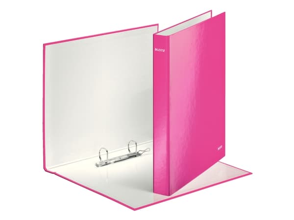 Leitz WOW - Ringperm - bokryggbredde: 40 mm - for A4 Maxi - kapasitet: 250 ark - metallisk rosa
