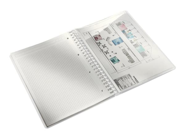 Leitz WOW - Skoleblokk - spiralbundet - A4 - 80 ark - rutet - metallrosa - polypropylen (PP)