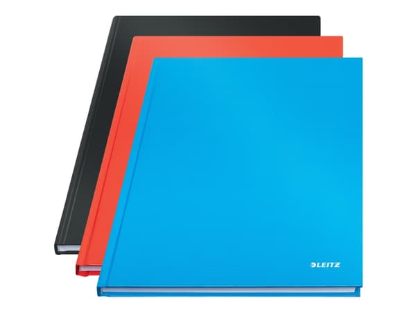 Leitz Solid - Notisbok - A4 (210 x 297 mm) - 80 ark / 160 sider - rutet - lys rød - plast