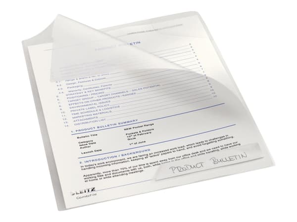 Leitz CombiFile - L-formet mappe - for A4 - kapasitet: 40 ark - krystallklar