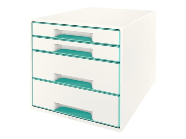 Leitz WOW CUBE - Skuffskap - 4 skuffer - for A4 (210 x 297 mm) - isblå metallisk