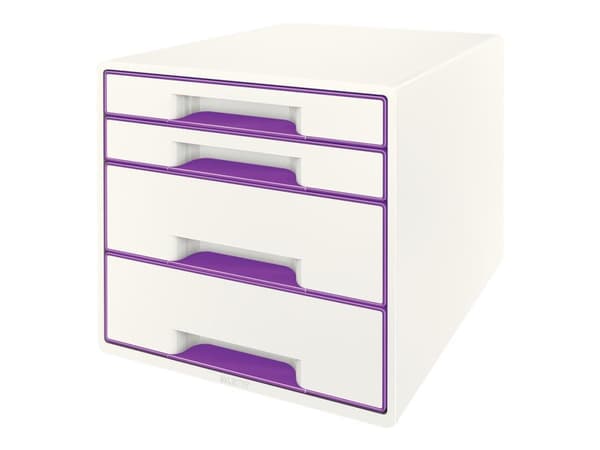 Skrivbord Cube Leitz WOW 4-lådor vit/lila