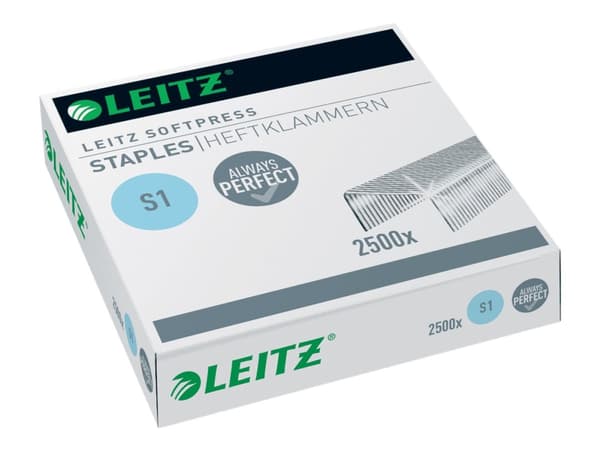 Hæfteklamme Leitz Softpress S1 - (karton/10 æsker á 2500 stk.)