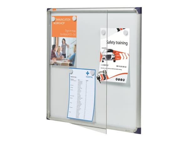 Nobo Extra - Innbygd oppslagstavle - veggmonterbar - 670 x 630 mm - 6 x A4 - magnetisk - hvit