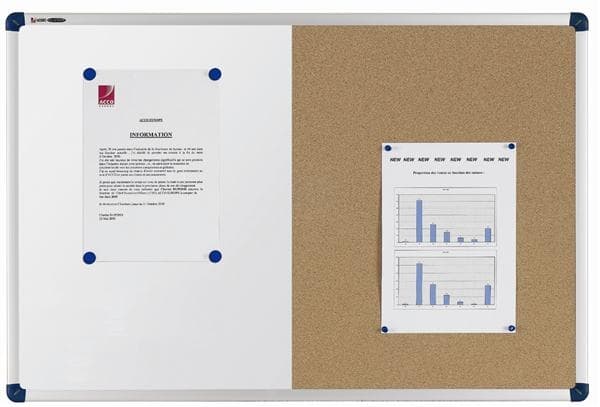 Nobo Elipse Classic - Kombinationstavla: whiteboardtavla, anslagstavla - väggmonterbar - 1200 x 900 mm - Kork, stål - vit, kork