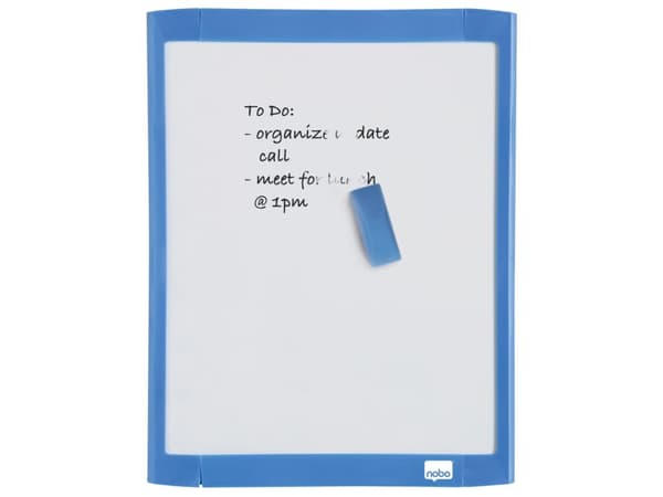 Whiteboard Nobo magnetisk 22x28 cm med plastramme ass. farver - (6 stk.)