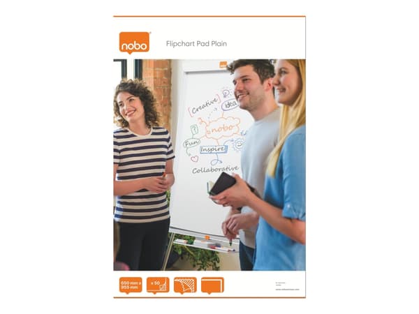 Flipchartblock Nobo glossy 650x955 mm vit med 50 ark - (5 st.)