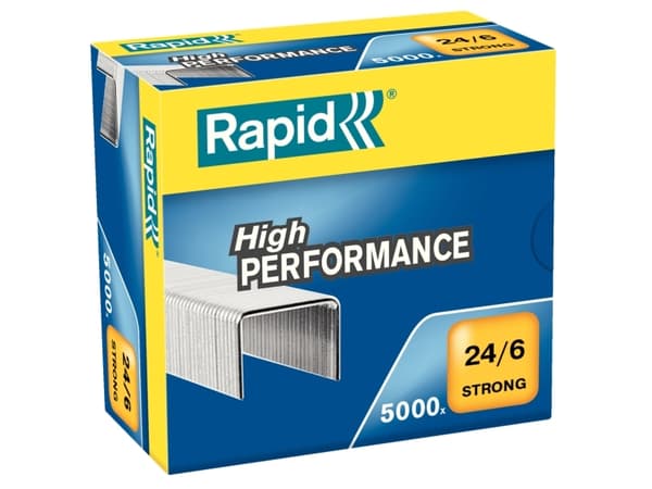 Rapid 24859900, Pakke med stifter, 24/6, 6 mm, Festing, 5000 stifter, Galvanisert metall