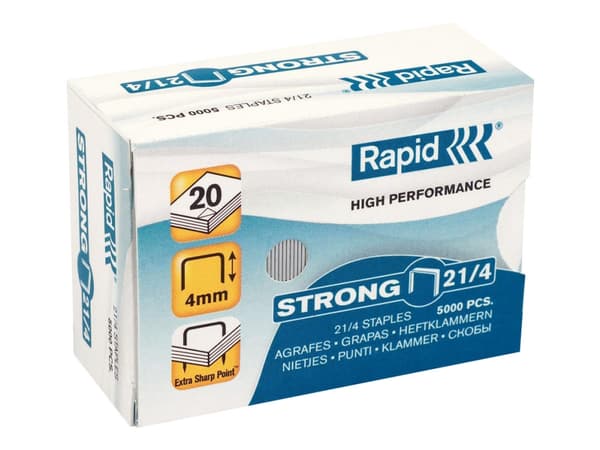Rapid Strong - Klamrar - 21/4 - 4 mm - galvaniserat stål - paket med 5000 - för Fashion F51; Supreme S21, S51