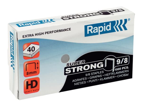 Rapid Super Strong - Stifter - 9/8 - 8 mm - galvanisert stål - pakke av 1000 - for Rapid HD9