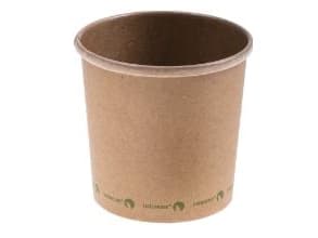 Bæger Pap/CPLA Soup-To-Go 360 ml 12 oz Ø90xH80 mm Bionedbrydelig Brun,500 stk/krt