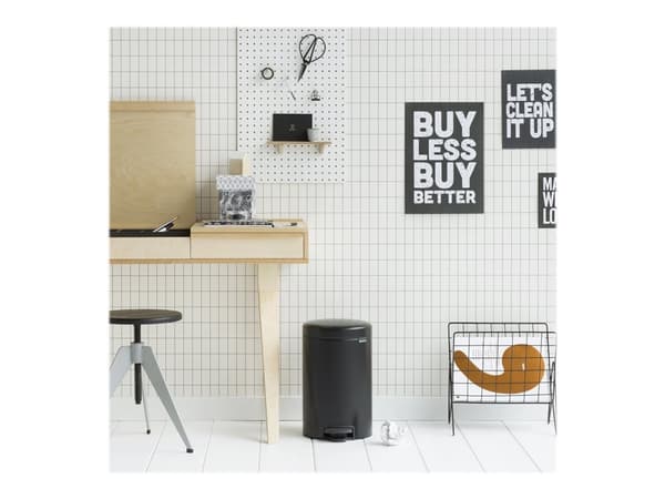 Pedalspand Brabantia Newlcon 12 ltr. stål mat sort