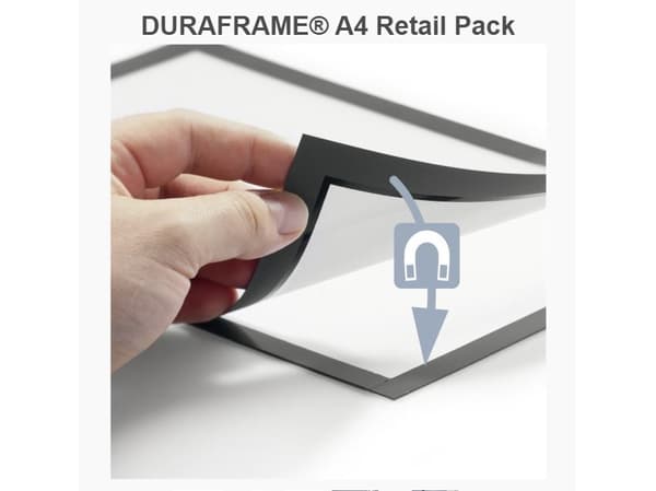 Durable DURAFRAME A4 - Self-adhesive infoframe - Magnetic closing - RETAIL PACK - BLACK