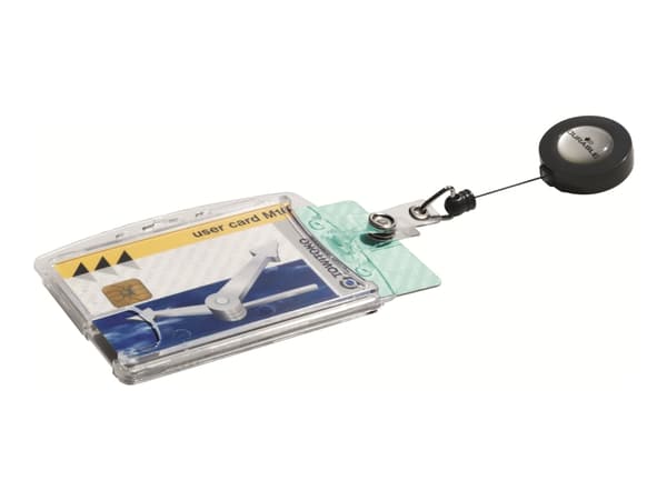 ID-kortholder Durable, med yoyo, til 2 kort, pakke med 10 stk.