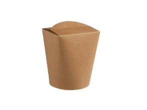 Kina box Wok 450 ml 16 oz Ø75x108 mm Rund botten Brun,500 st/krt