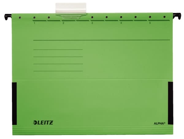 Leitz ALPHA - Hängfil - V-Base - för A4 - tabbad - grön