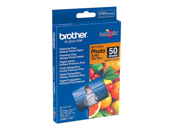 Brother - Skinnende - 100 x 150 mm 50 ark fotopapir - for Brother DCP-J4120, J772, J774, J785, MFC-J2720, J4625, J6530, J6930, J880, J890, J895