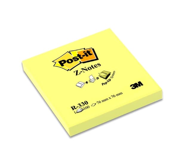 Post-it Z-Notes R-330 - Anteckningar - 76 x 76 mm - 100 ark - gul