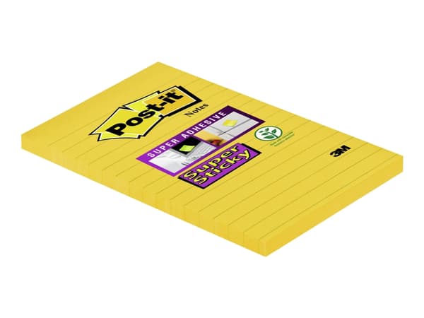 Post-it Super Sticky 660-S - Noter - 102 x 152 mm - 75 ark - påskeliljegul - linjert