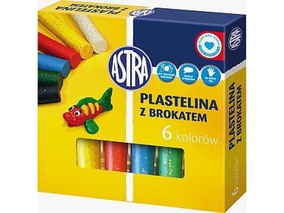 Astra Plasticine 6 farger glitter
