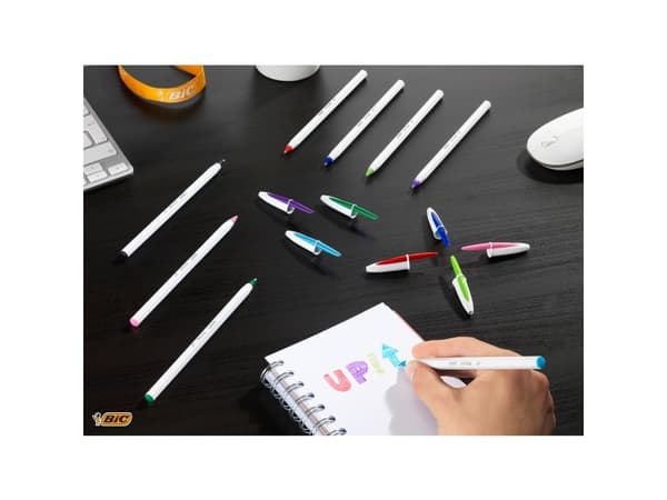 BIC 949870, Klipsi, Kuulakärkikynä, Sininen, Vihreä, Vaaleanpunainen, Purppura, 4 kpl