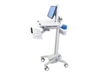 Ergotron StyleView EMR Cart with LCD Pivot - Vagn - för LCD-skärm/PC-utrustning - plast, aluminium, zinkpläterat stål - grå, vit, polerat aluminium -