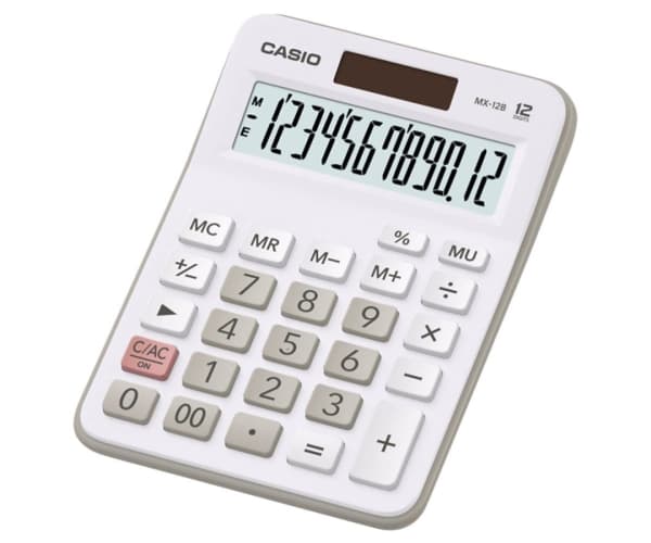 Pöytälaskin CASIO MX-12B, valkoinen sp.