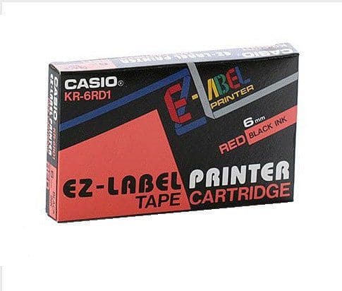 Casio XR-6RD1, Musta punaisella, Musta, 6 mm, 8 m
