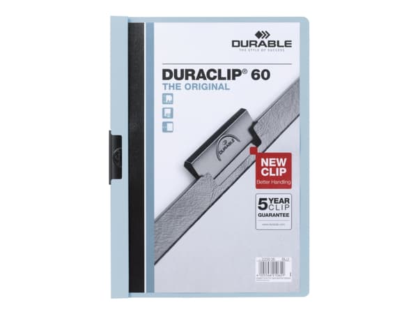 DURABLE DURACLIP 60 - Klipsfil - for A4 - kapasitet: 60 ark - blå med transparent frontdeksel