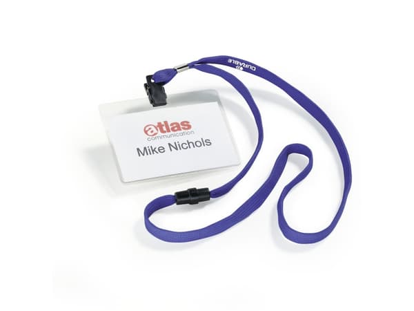Durable 813907, Nimikyltti, Vaakataso, Tekstiili, Sininen, Läpinäkyvä, 90 mm, 6 cm