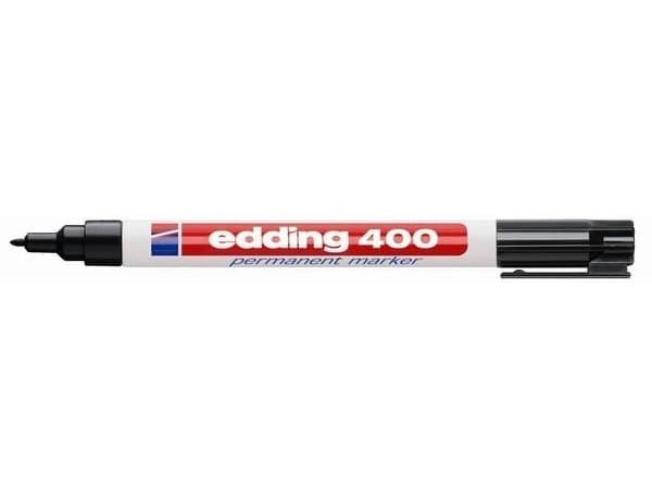 Edding 400, Sort, Sort, Hvid, Plastik, 1 mm