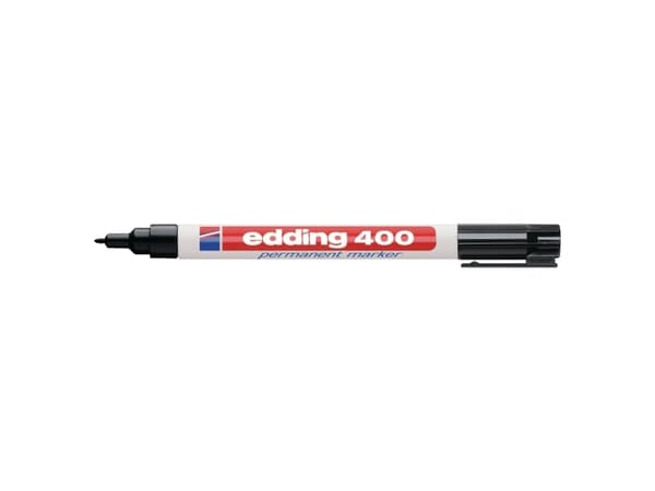 Edding 400, Sort, Sort, Hvid, Plastik, 1 mm