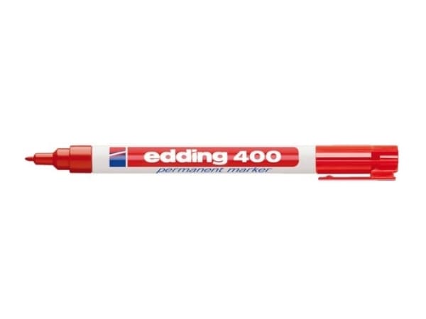 edding 400 - Markør - permanent - rød - 1 mm