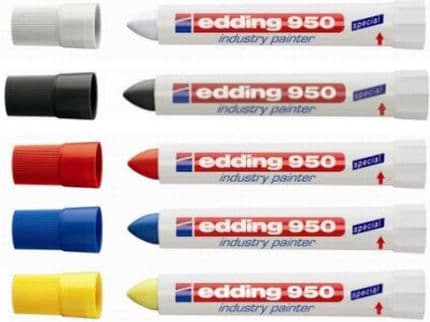 Edding 950, Blå, Rundad spets, Plast, 1 cm, Metall, Sten, Trä