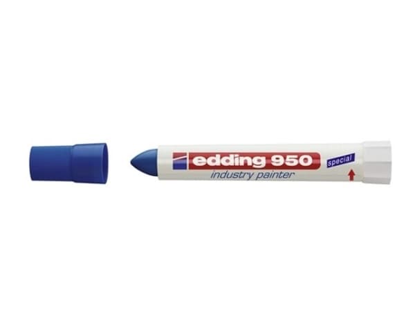 Edding 950, Blå, Rundad spets, Plast, 1 cm, Metall, Sten, Trä