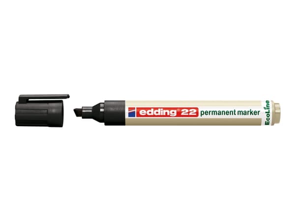 edding EcoLine 22 - Markering - permanent - svart, röd, blå, grön - 1-5 mm (paket om 4)