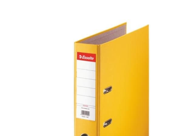 Esselte Plastic Lever Arch File, Economy Yellow 75 mm