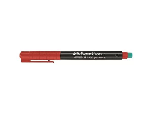 Faber-Castell MULTIMARK 1513 - Markør - permanent - rød - 0.6 mm - fin - med viskelær