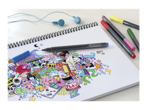 Fiberpen Faber-Castell Grip Finepen 0,4 mm med 20 stk. ass. farver