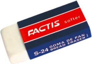 Factis S-24 brödbräda suddgummi liten, 24 st (160037)