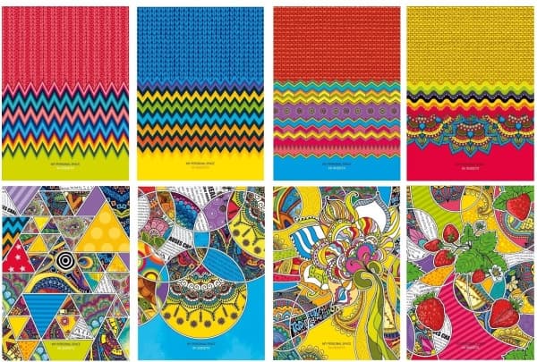 Fresh decorative notebook A5 80K smooth (stiffened cover - embossed)