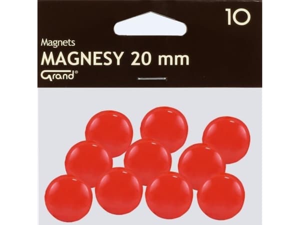 Suuri magneetti 20mm punainen 10kpl GRAND - 189195
